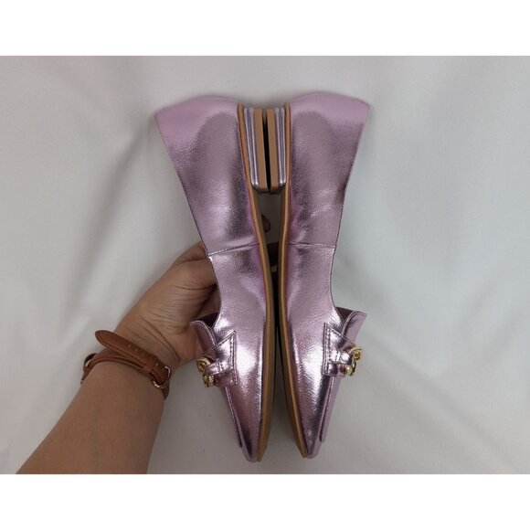 Franco Sarto 8M Shoes Light Pink Purple Metallic Tiari Slip-On Loafers Flats - Picture 6 of 11